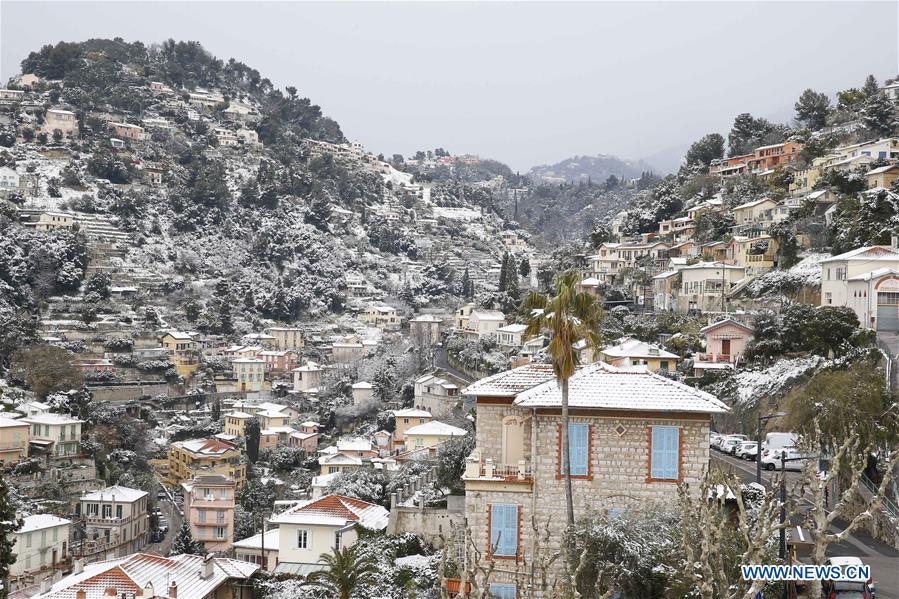 FRANCE-MENTON-WEATHER-SNOW