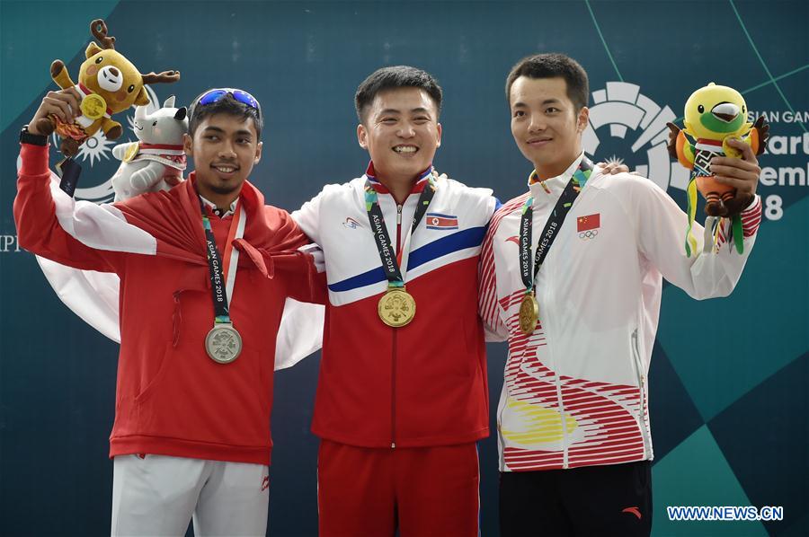 (SP)INDONESIA-PALEMBANG-ASIAN GAMES-SHOOTING-10M RUNNING TARGET MIXED MEN