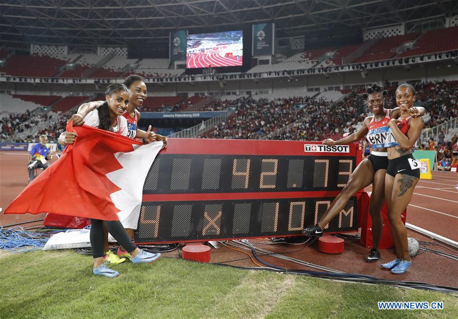 (SP)INDONESIA-JAKARTA-ASIAN GAMES-ATHLETICS-WOMEN'S 4X100M RELAY