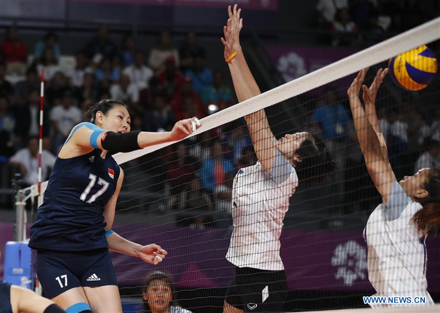 (SP)INDONESIA-JAKARTA-ASIAN GAMES-WOMEN'S VOLLEYBALL FINAL-CHINA VS THAILAND