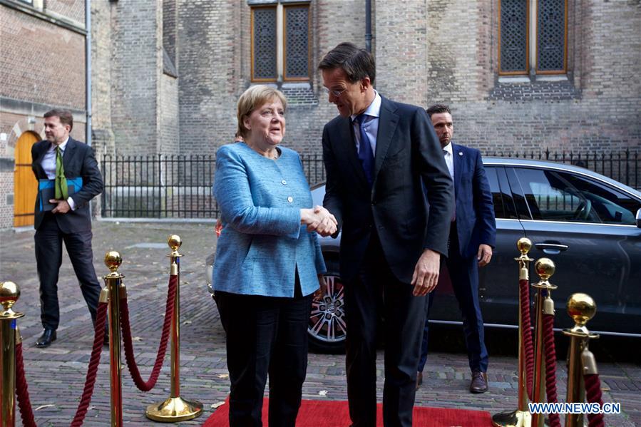 THE NETHERLANDS-THE HAGUE-PM-GERMANY-MERKEL-MEETING