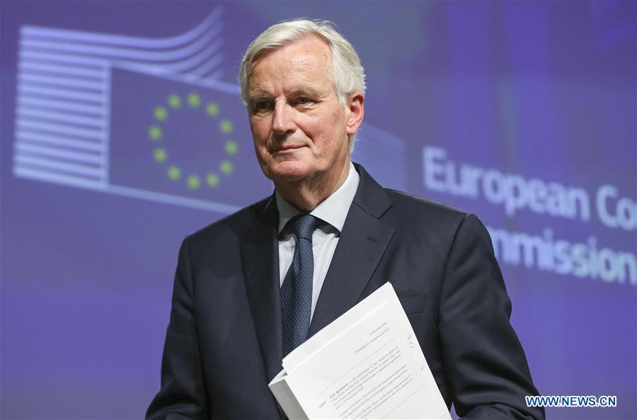 BELGIUM-BRUSSELS-EU-BREXIT-MICHEL BARNIER-PRESS BRIEFING