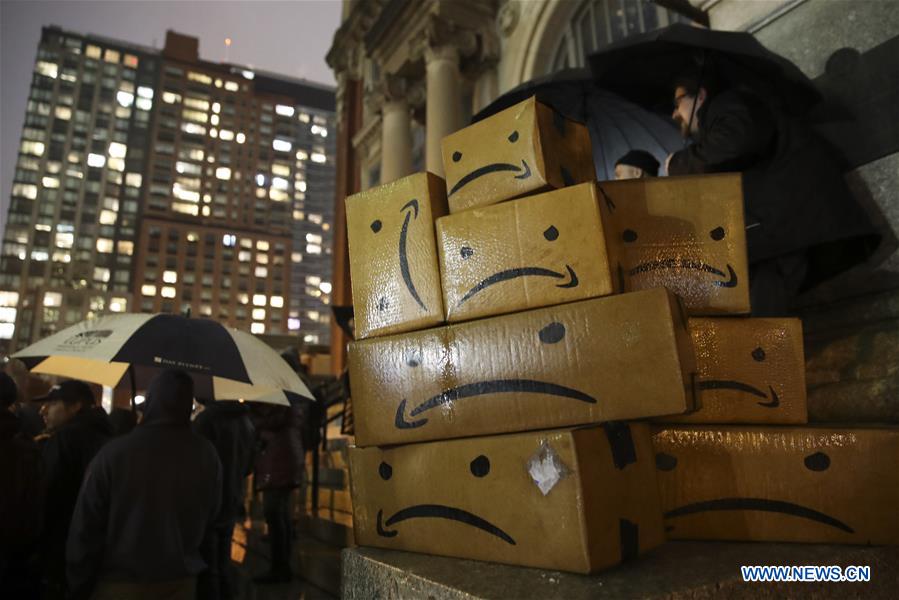 U.S.-NEW YORK-AMAZON-HEADQUARTERS-PROTEST