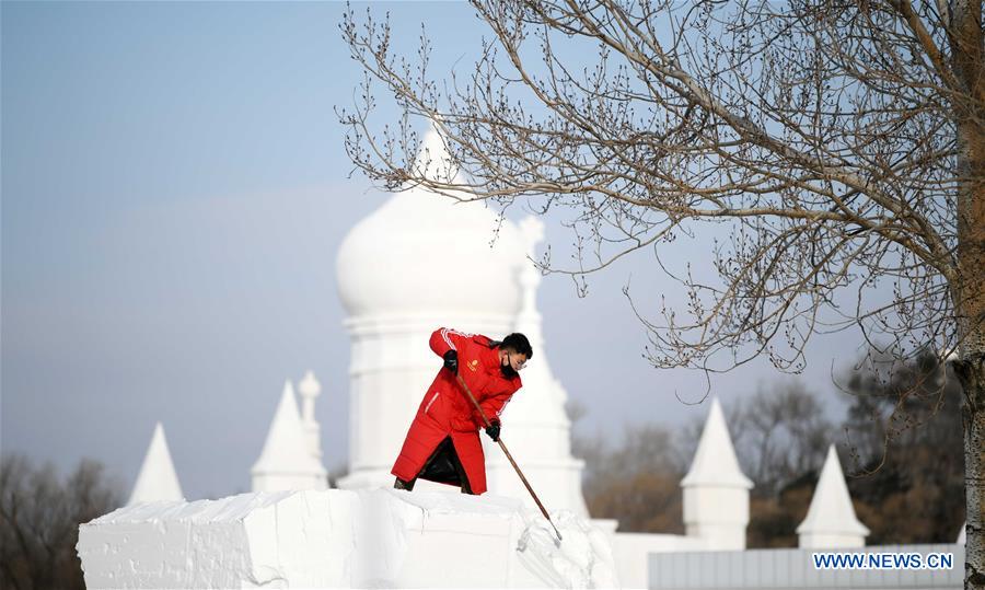 CHINA-HARBIN-COLLEGE STUDENTS-SNOW SCULPTURE COMPETITION (CN)