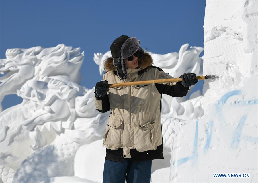 CHINA-HEILONGJIANG-HARBIN-SNOW SCULPTURE-COMPETITION (CN)