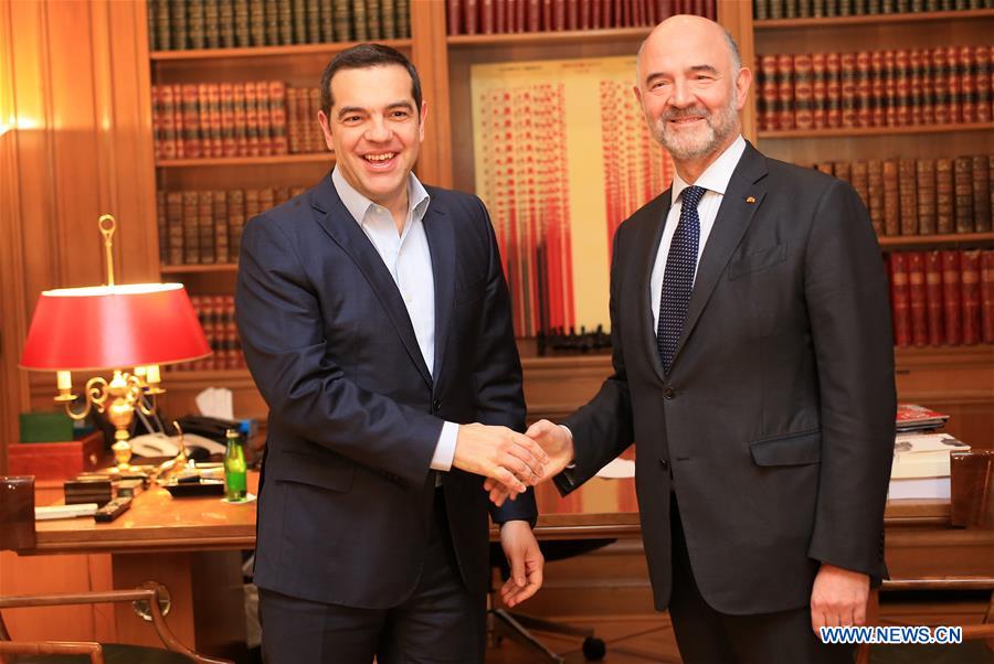 GREECE-ATHENS-PM-EU-MOSCOVICI-MEETING