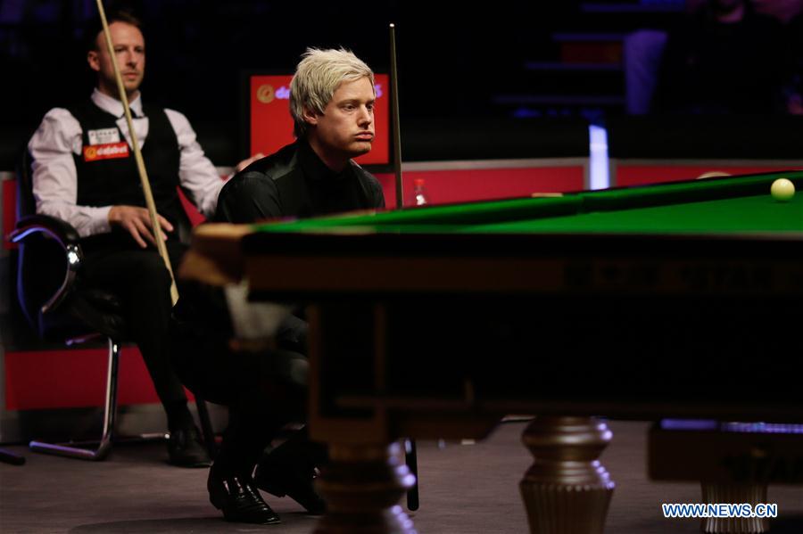 (SP) BRITAIN-LONDON-SNOOKER-MASTERS 2019-TRUMP VS ROBERTSON