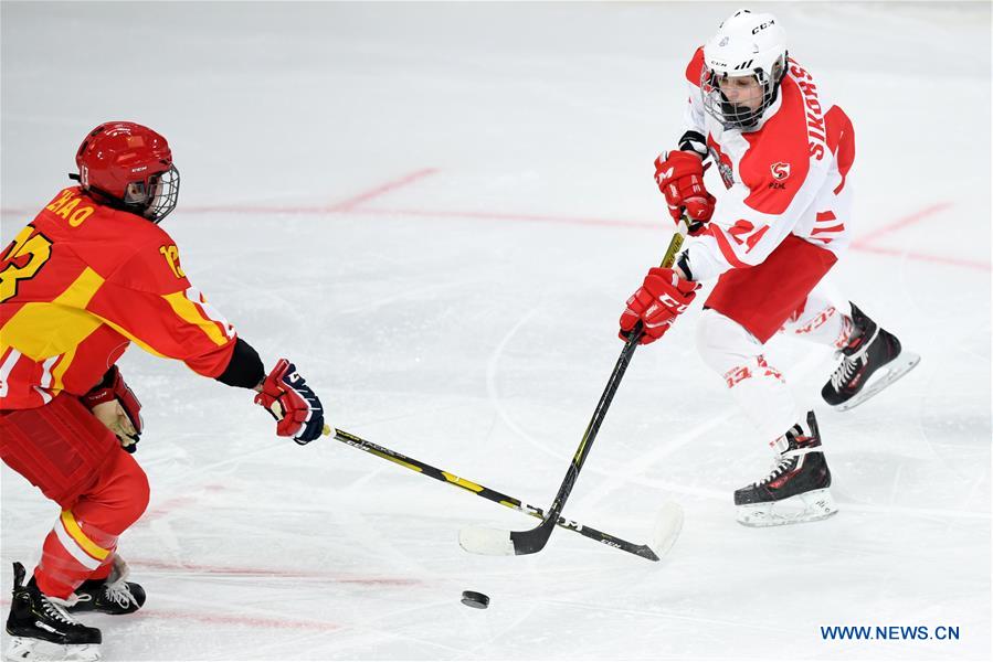 (SP)CHINA-BEIJING-ICE HOCKEY-FRIENDLY MATCH-CHINA VS POLAND