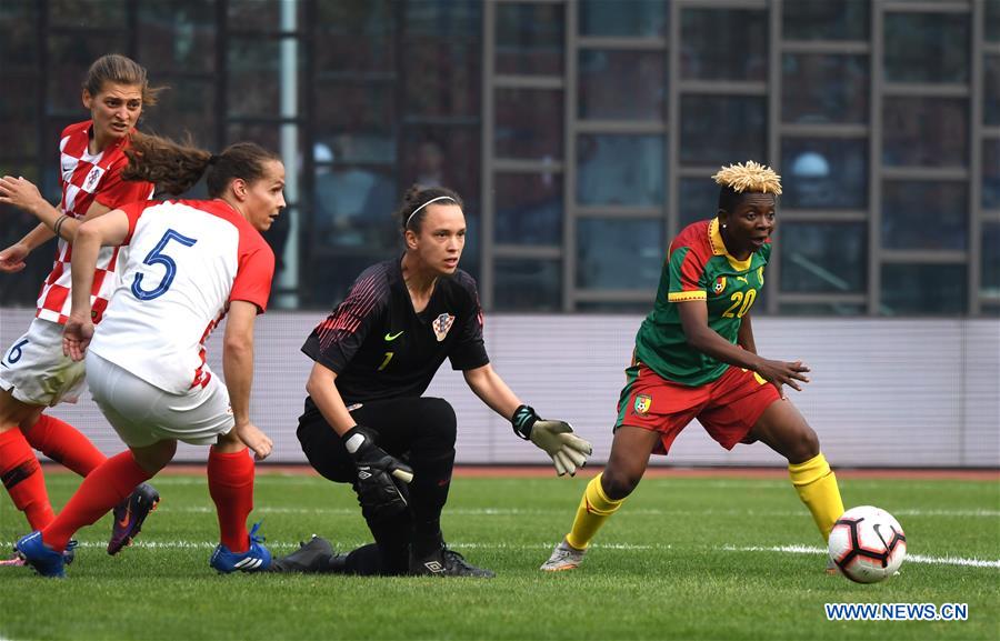 (SP)CHINA-WUHAN-WOMEN'S FOOTBALL TOURNAMENT-CAMEROON VS CROATIA