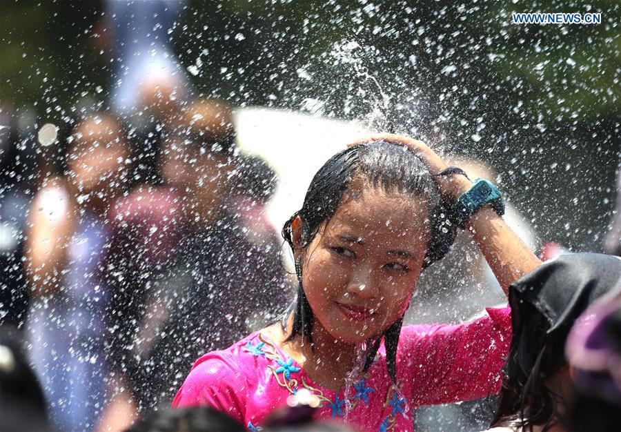 MYANMAR-YANGON-WATER FESTIVAL