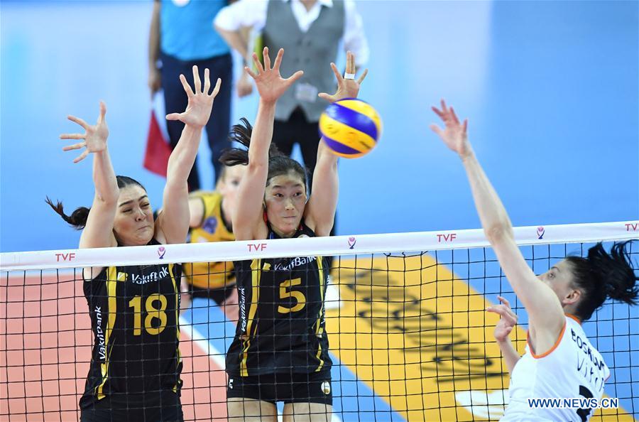 (SP)TURKEY-ISTANBUL-VOLLEYBALL-TURKISH WOMEN LEAGUE-VAKIFBANK VS ECZACIBASI