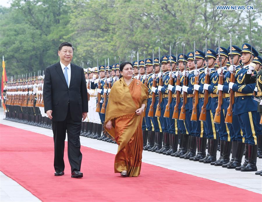 CHINA-BEIJING-XI JINPING-NEPALESE PRESIDENT-TALKS (CN)