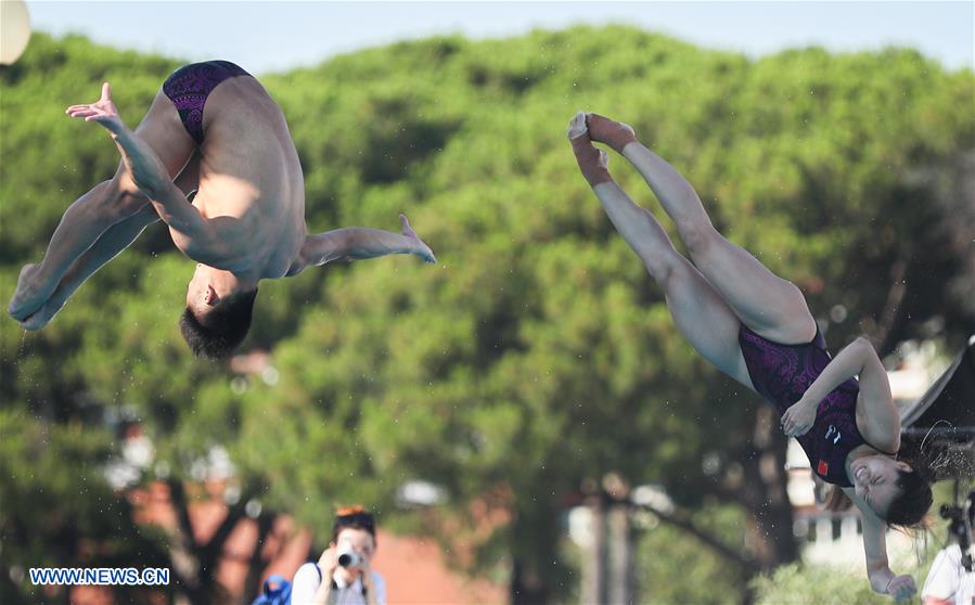 (SP)ITALY-NAPLES-SUMMER UNIVERSIADE-DIVING-3M SYNCHRO MIXED-FINAL