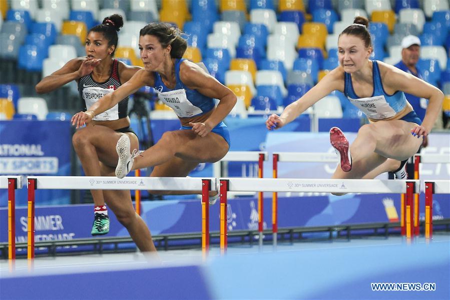 (SP)ITALY-NAPLES-SUMMER UNIVERSIADE-ATHLETICS-WOMEN'S 100M HURDLES-FINAL