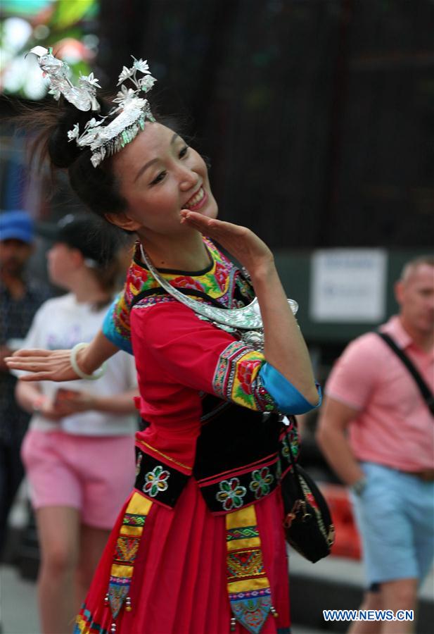 U.S.-NEW YORK-TIMES SQUARE-CHINESE FOLK SONG