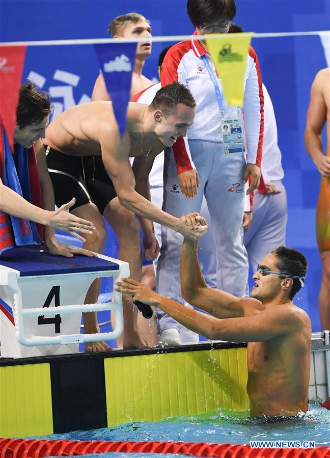 (SP)CHINA-WUHAN-7TH MILITARY WORLD GAMES-SWIMMING-MEN 4×100M MEDLEY RELAY