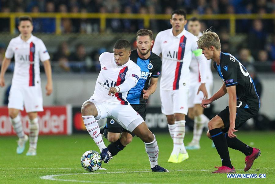 (SP)BELGIUM-BRUGGE-SOCCER-UEFA CHAMPIONS LEAGUE-CLUB BRUGGE VS PSG