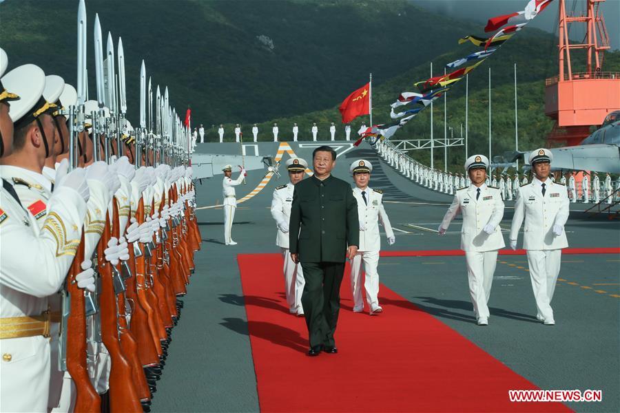 CHINA-HAINAN-XI JINPING-FIRST CHINESE-BUILT AIRCRAFT CARRIER-COMMISSIONING (CN)