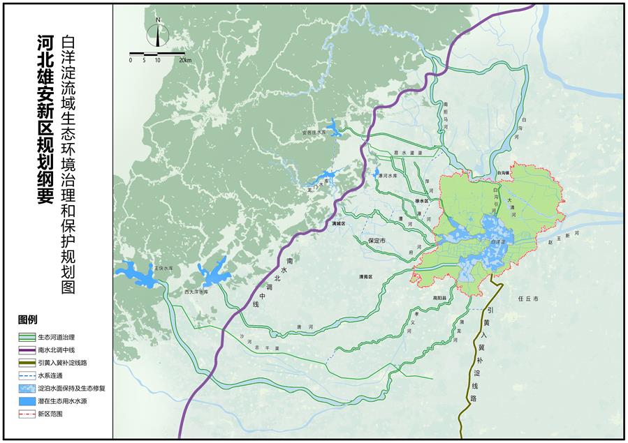 （圖表）[河北雄安新區規劃綱要]（6）白洋淀流域生態環境治理和保護規劃圖