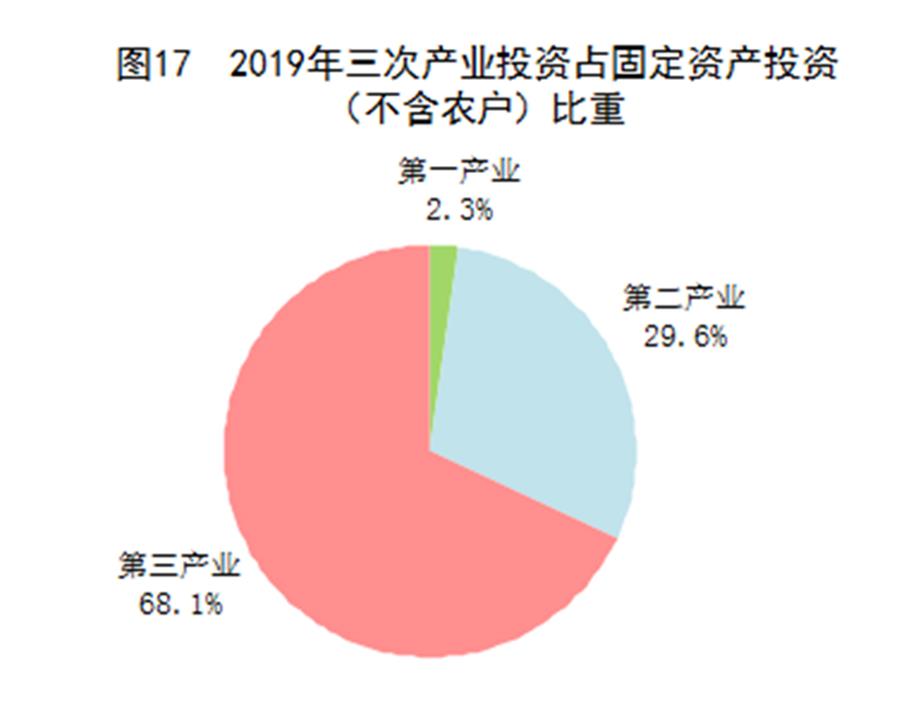 （圖表）［2019年統計公報］圖17 2019年三次產業投資占固定資產投資（不含農戶）比重