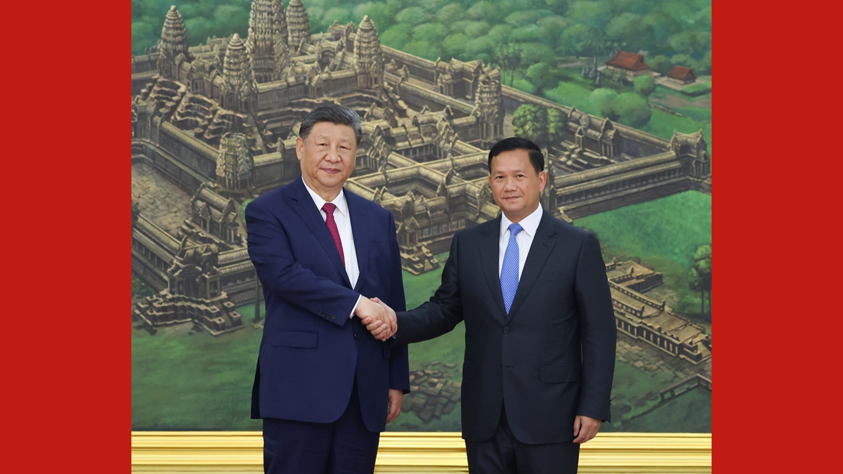 習近平同柬埔寨首相洪瑪奈舉行會談
