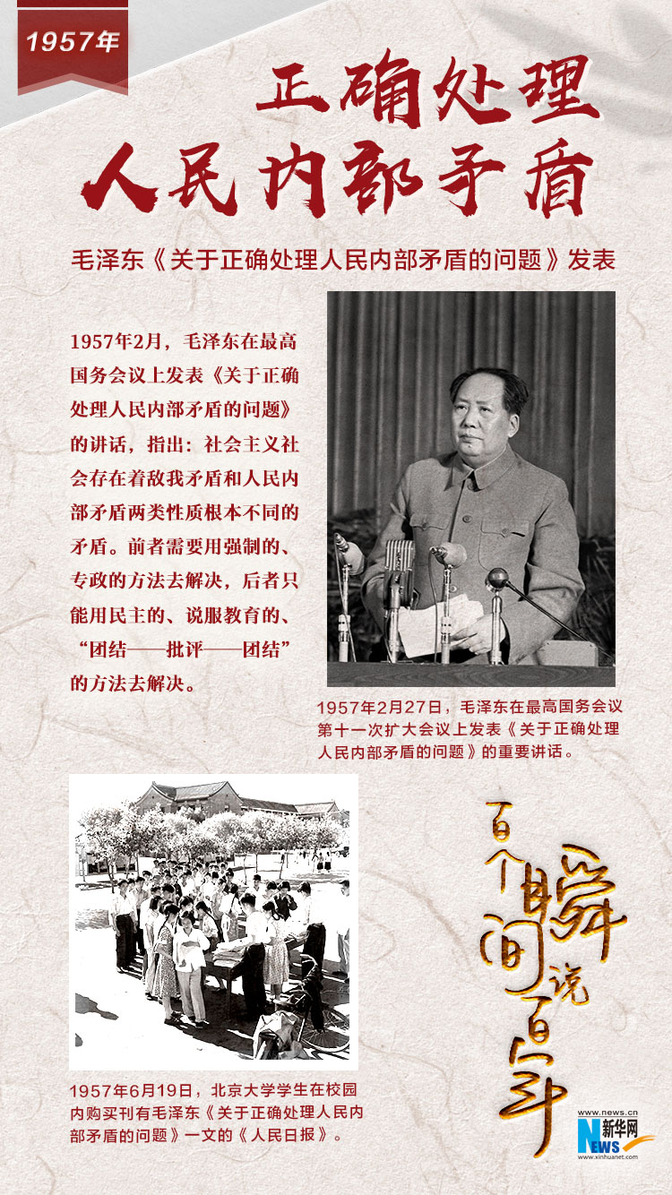 1957，正確處理人民內部矛盾