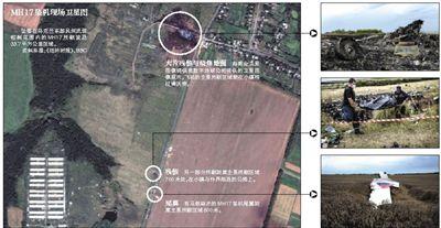 馬航MH17客機殘骸照片顯示，其機身上有許多細小孔洞。多名專家分析稱，這些孔洞或是飛機被導彈爆炸后飛散的彈片擊中所致。